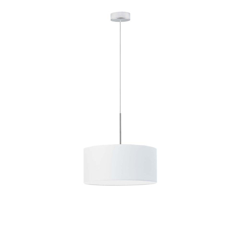 Aubrynn 1 - Light Drum Pendant, White, Chrome