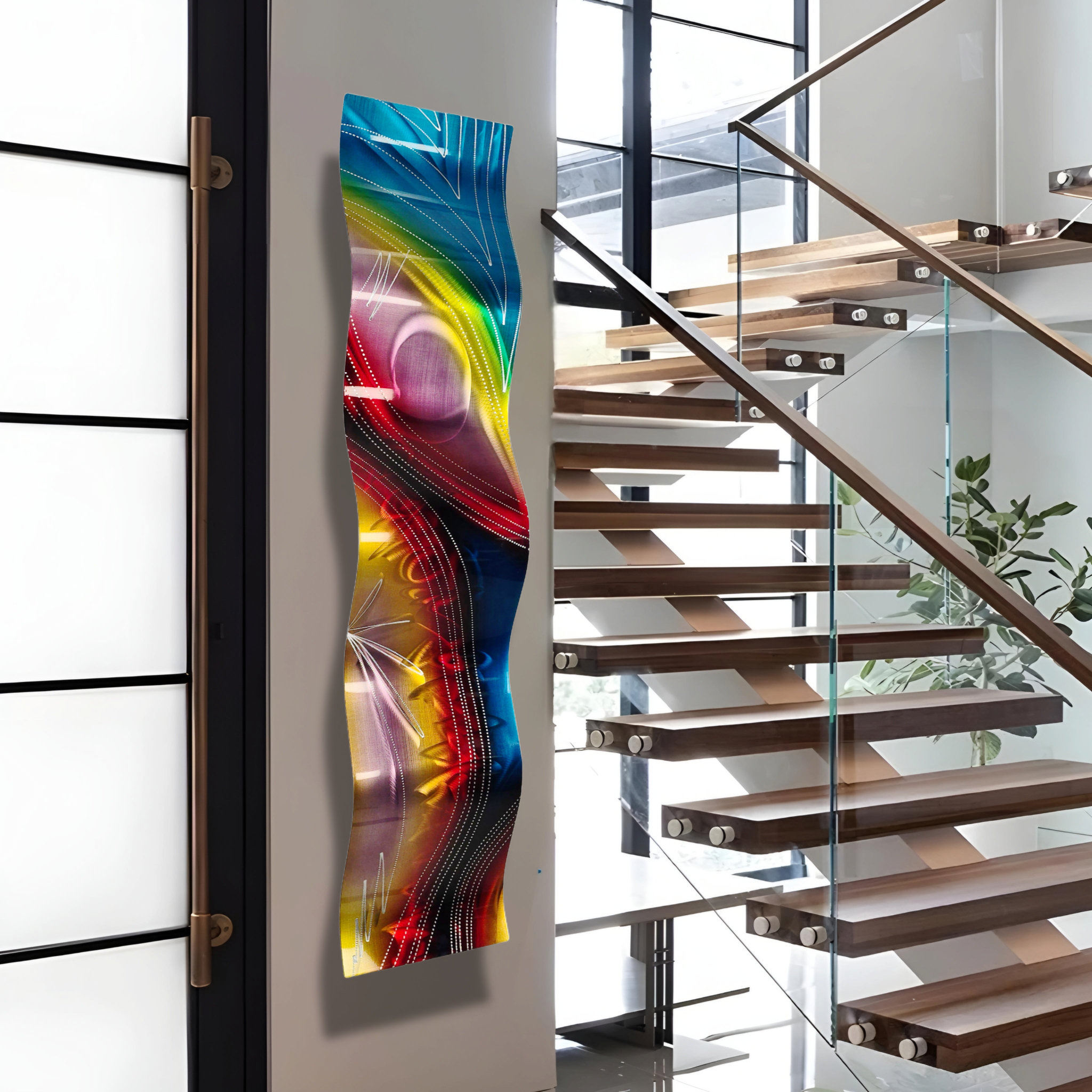 Statements2000 Metal Wall Art Sculpture Set Of 2 Accumbent Wave ...