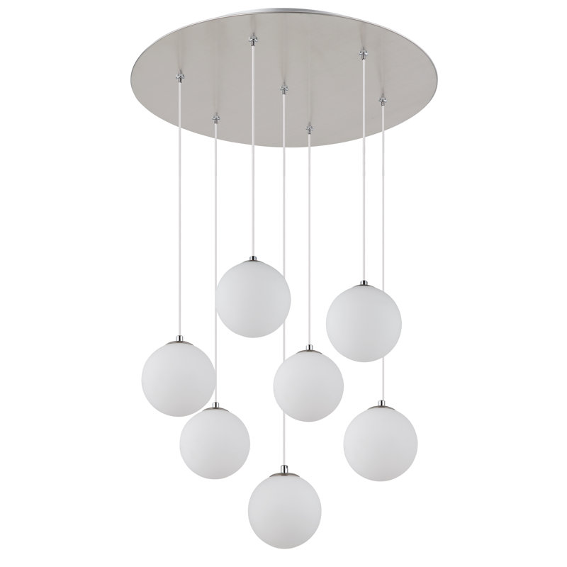 Nemacolin 7 - Light Pendant, Opaline, Brushed nickel