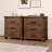 Rustic Three Drawer Reclaimed Solid Wood Farmhouse Nightstand Set of Two