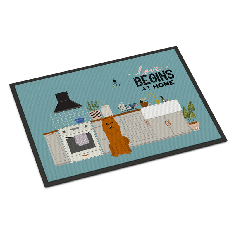 Tapis d'entrée antidérapant Guerriero, Chien d'ours de Carélie, L 18 po x L 27 po