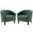 Edvardas Upholstered 29.11 Wide Green Faux Leather Tufted Barrel Club Chair with Nailhead Trim-1254984430