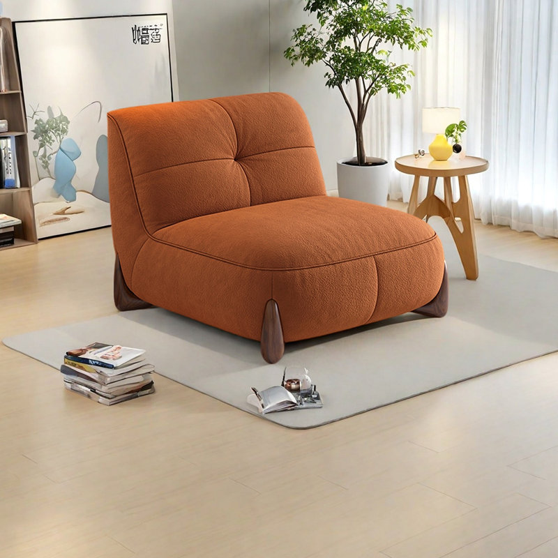 Chaise de loisirs moderne en tissu, Orange