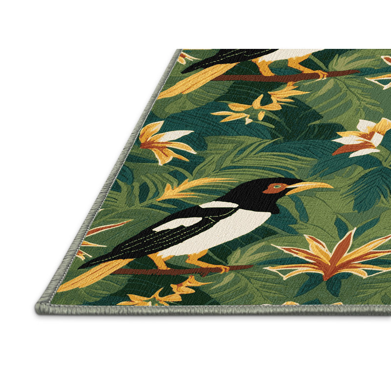  Tapis hawaïen lavable Mynah Birds, Rectangle 6 pi x 9 pi