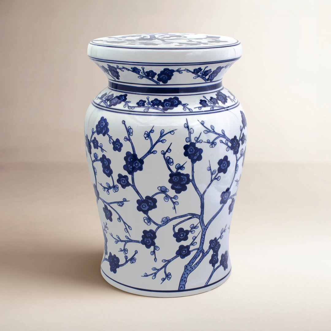Herschel Blue Garden White Cherry Blossom Podium Stool Birch Lane™