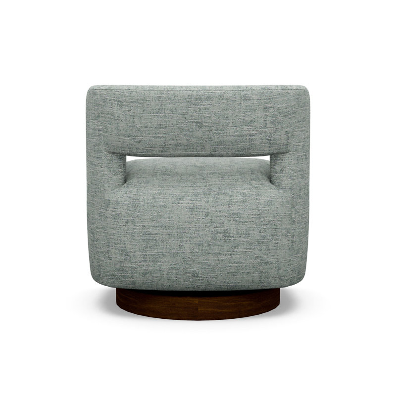 Crystle Swivel Barrel Chair, 9637-49, Walnut