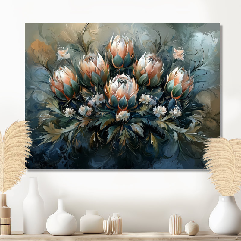 «Winter Thistle Song Harmony I - Thistle», décoration murale en métal, H 24 po x l 32 po