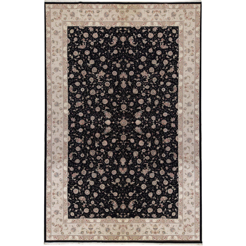 Elegance Oriental Area Rug in Black/Ivory