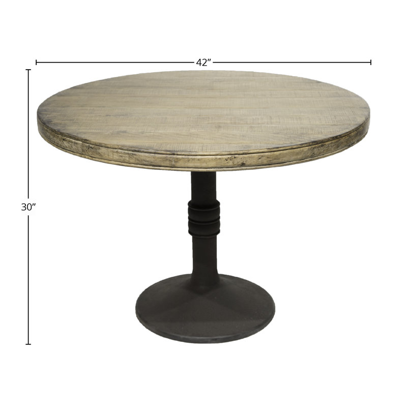 Bort 42" Wide Pine Round Dining Table, Antique Natural