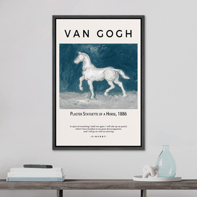 Signature, reproduction d'art sur toile encadrée, statuette de cheval, 1886, coups de pinceau décoratifs, beaux-arts multicolore chaud pour le salon, la chambre à coucher, le bureau