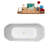 63" Streamline Freestanding Soaking Acrylic Bathtub With Drain and Bamboo Tray-1886838035