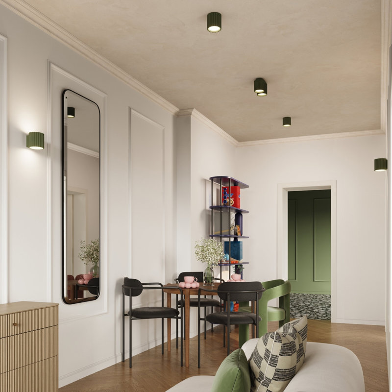 Aura Aluminium Flush Mount, Olive Green, 10x10x10 cm, 1 Light