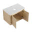 Meuble-lavabo mural 72 po avec lavabo d'art en céramique, 1 tablette de rangement, 4 portes à fermeture douce, contreplaqué, option de design compact