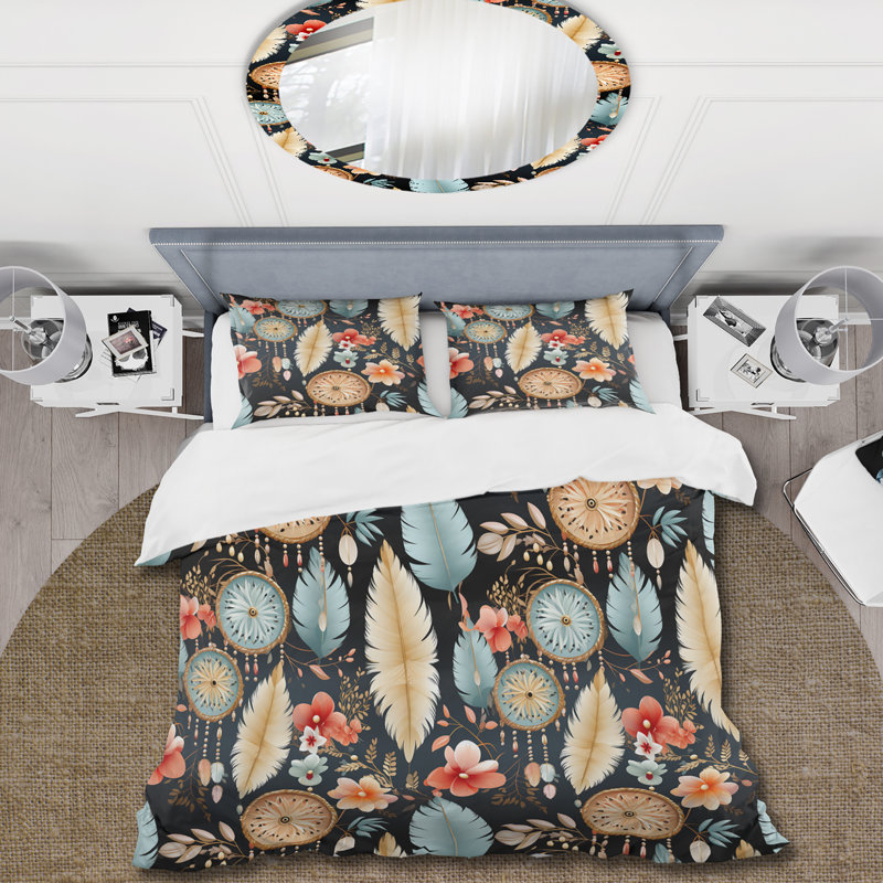 Ensemble de housse de couette Dreamcatchers Boho, Housse de couette pour très grand lit et 2 très