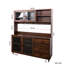 Armoire de cuisine en noyer de 63 po avec 4 portes, tiroirs et tablette à micro-ondes - Rangement autoportant pour différents endroits