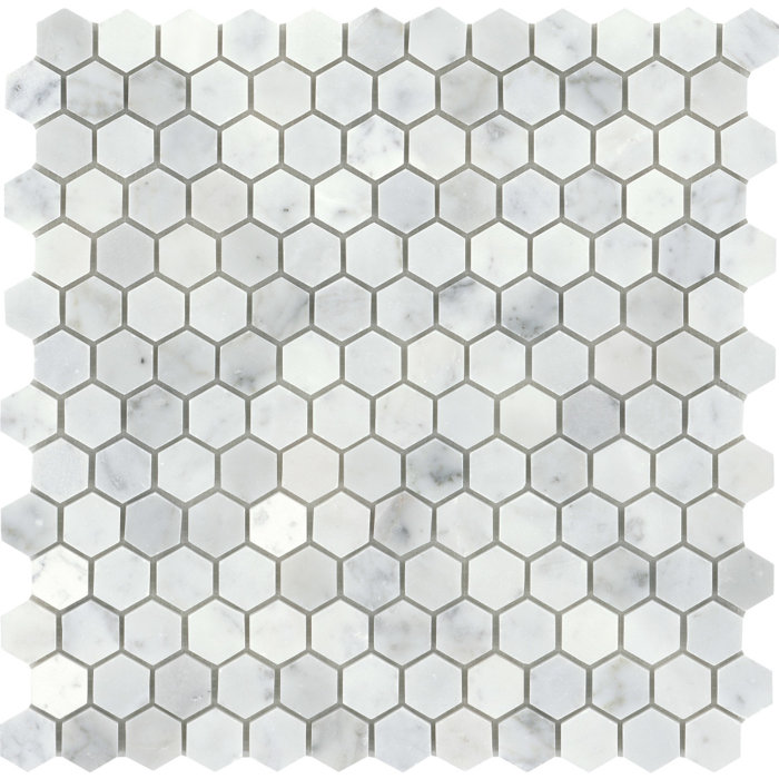 Emser Tile Bianco Gioia Hexagon Honeycomb Mosaic Tile | Wayfair