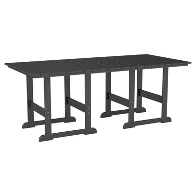 75''X35'' HDPE Outdoor Dining Table All Weather With Umbrella Hole