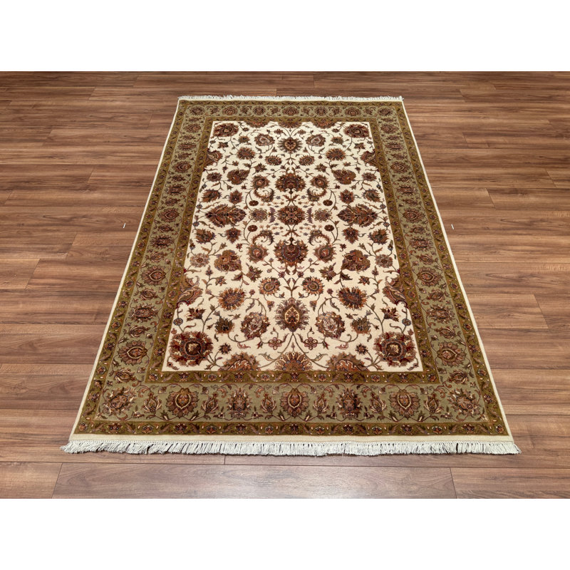 Tapis en laine beige noué à la main Original Original