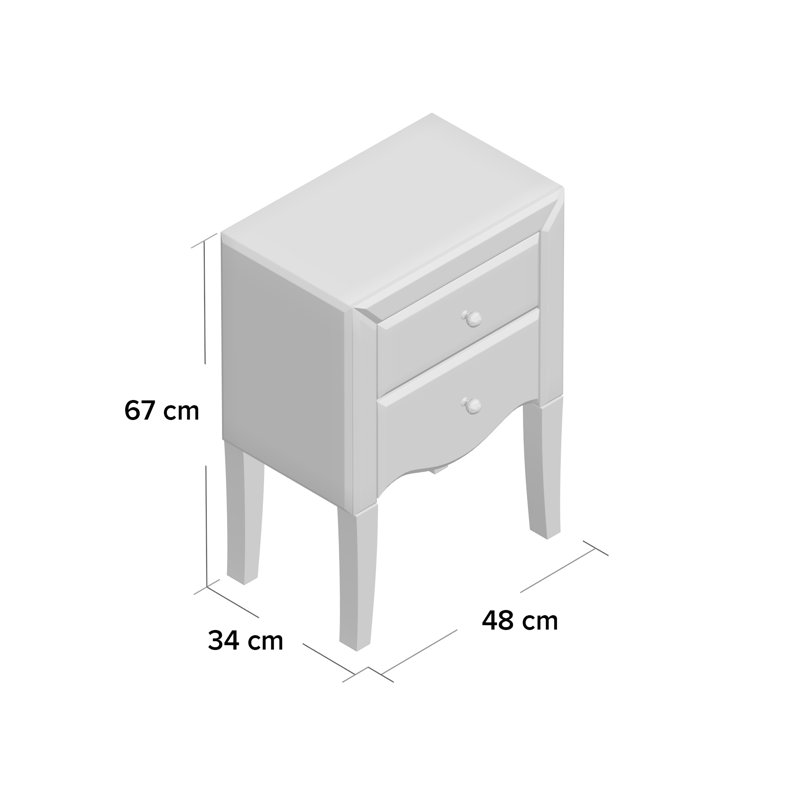 Elissa 2 Drawer Bedside Table