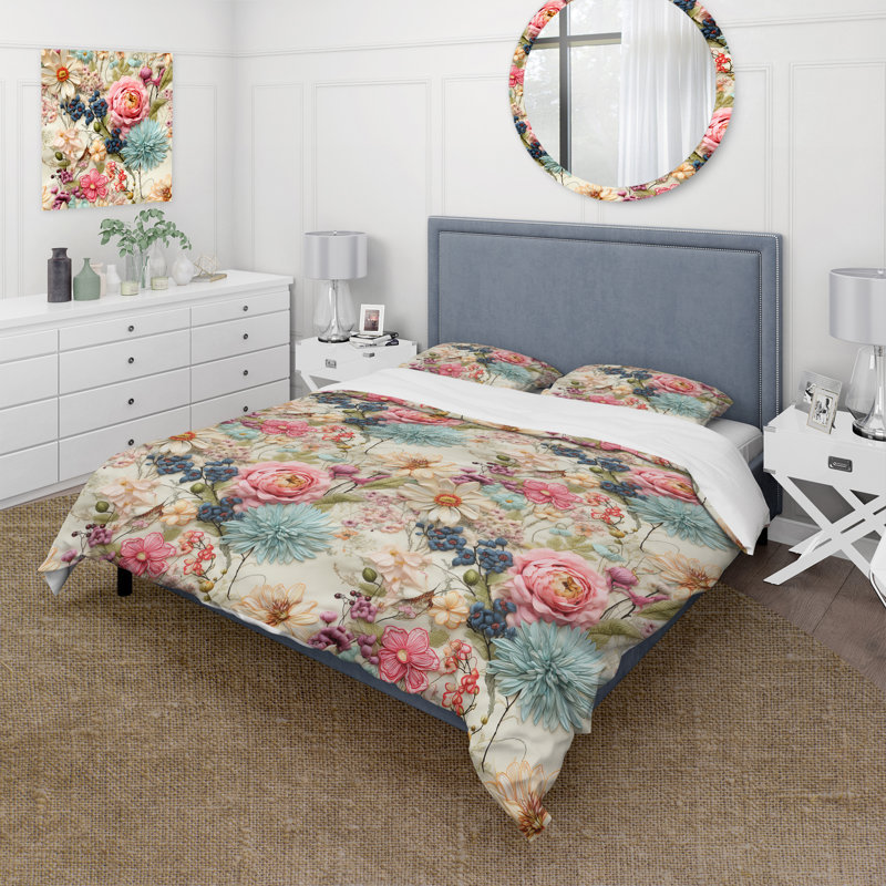 Ensemble de housse de couette en patchwork Nyangu, Housse de couette pour très grand lit et 2 très