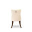 Ensemble de table de salle à manger 5 pièces en lin avec 4 chaises de salle à manger beige clair, des dossiers capitonnés et une table de cuisine ronde de 54 po au fini noyer antique.-1074924227-1074924250