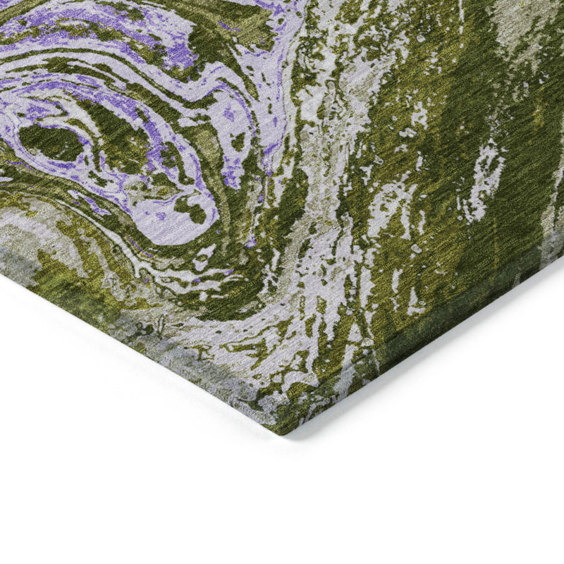  Tapis intérieur / extérieur lavable à la machine Chayden ACN1061, Rond 8 pi