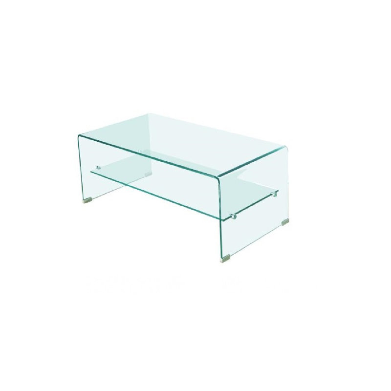 Ludo Glass Coffee Table, 14" H x 43" L x 22" W