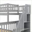 Simple sur bois de pin double Lit superposé en MDF avec escalier et rangement gris