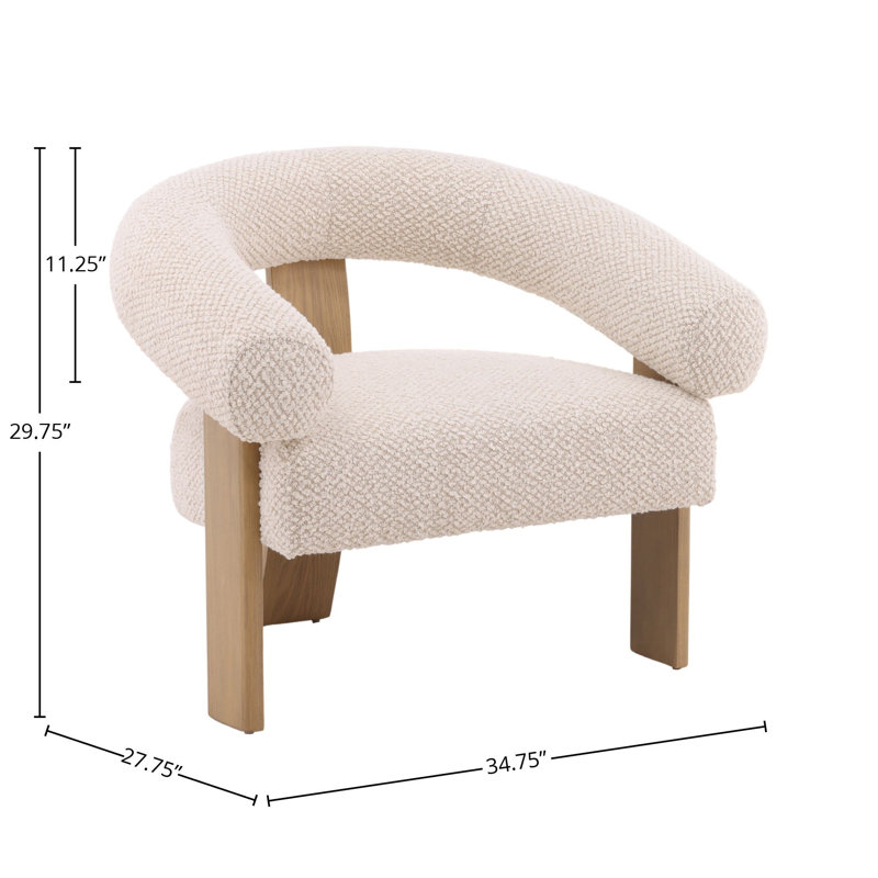 Frankie Polyester Occasional Chair, Cream, Cream
