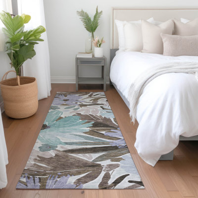 Tapis taupe Claudian ACN1486 intérieur / extérieur lavable à la machine