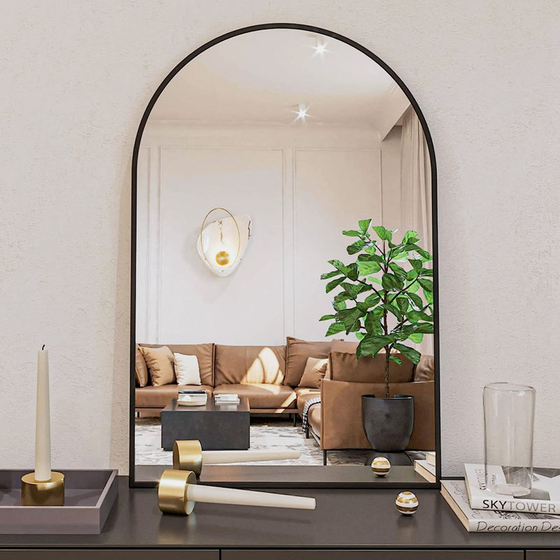 Miroir mural Vibretha, 24 po x 36 po, Noir