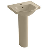 Veer™ Ceramic Pedestal Bathroom Sink with Overflow