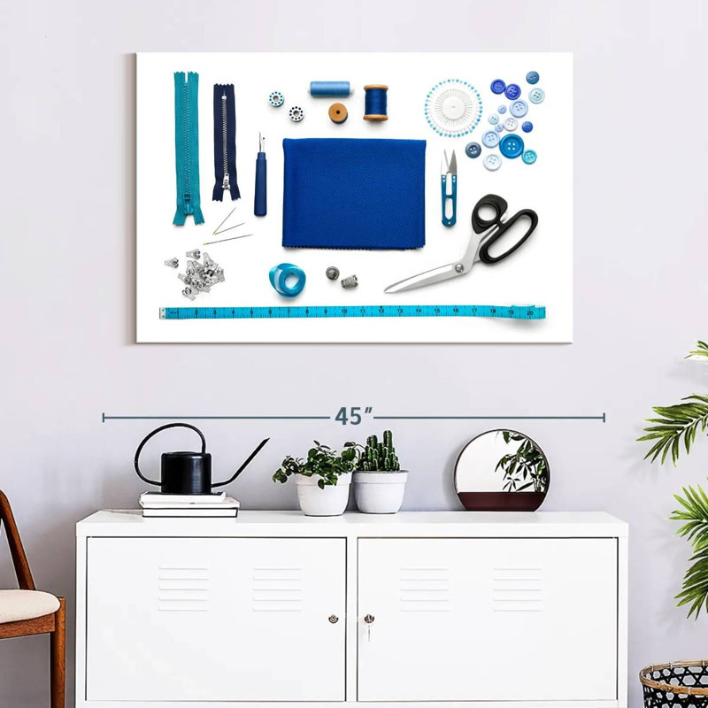 Senne Blue Sewing Kit, 26" H x 39" W