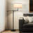 Ava 61 in. Mid-Century Modern Height Adjustable LED Floor Lamp with Fabric Drum Shade