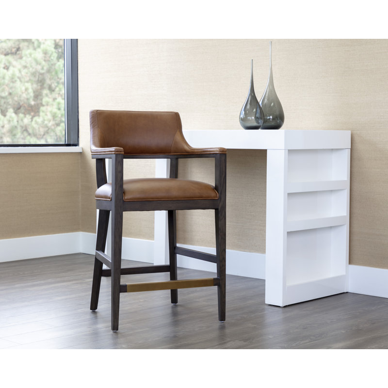 BRYLEA COUNTER STOOL - BROWN - SHALIMAR TOBACCO LEATHER,  Counter Stool (26.50" Seat Height)