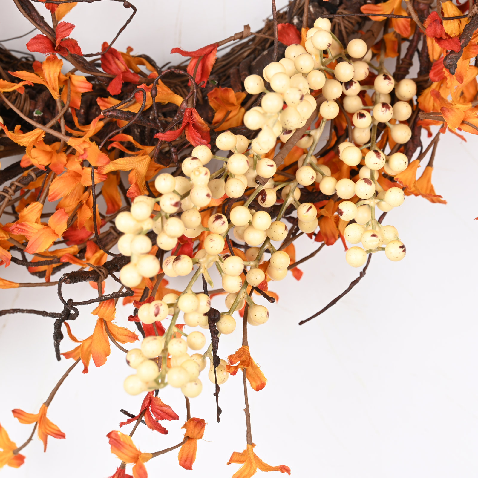 24" Handcrafted Berry, Twig Thanksgiving Wreath