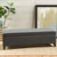 Banc de rangement avec repose-pieds Harry, gris foncé classique 51 po, bois de bouleau