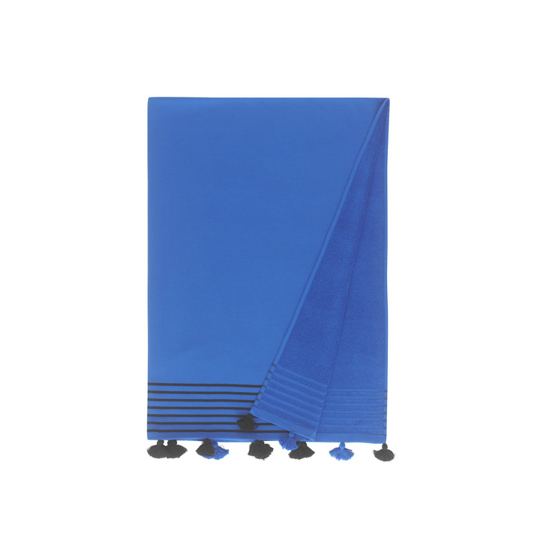 Serviette de plage turque en coton, Bleu marine
