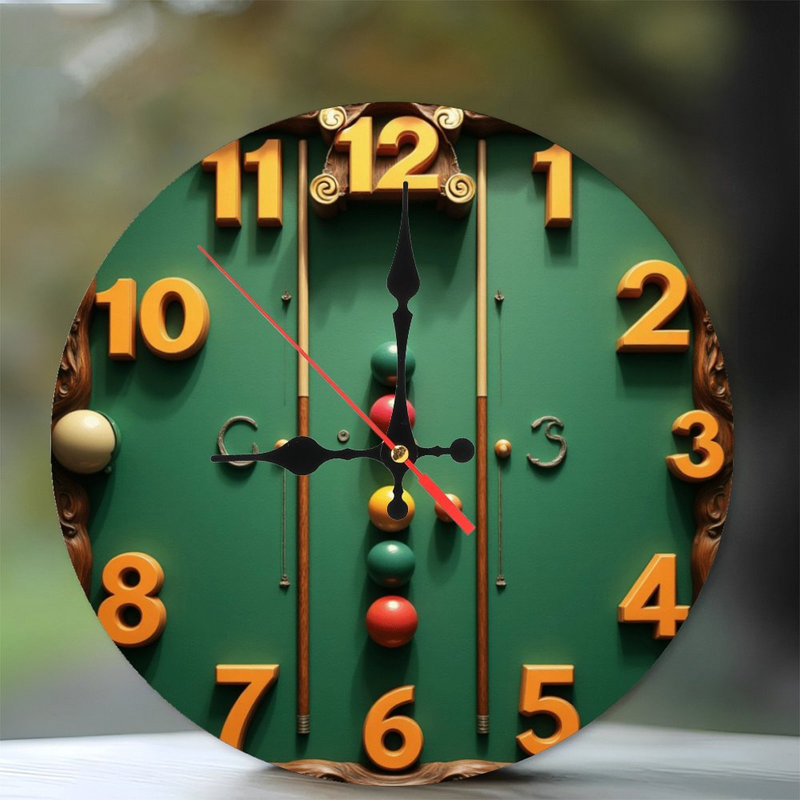 Clock Billiard Balls Numbers Design Home Decor