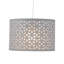 20cm H Cotton Drum Pendant Shade ( Uno ) in Grey