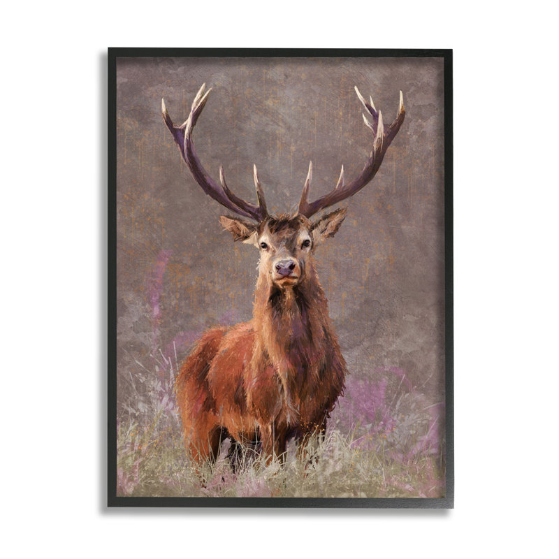 «Elk Portrait Forest Grove» par Pip Wilson - cadre flottant, impression sur bois, H 30 po x l 24 po x P 1,5 po