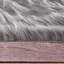 Tapis à poil long gris fait à la main Glendine-1860451723