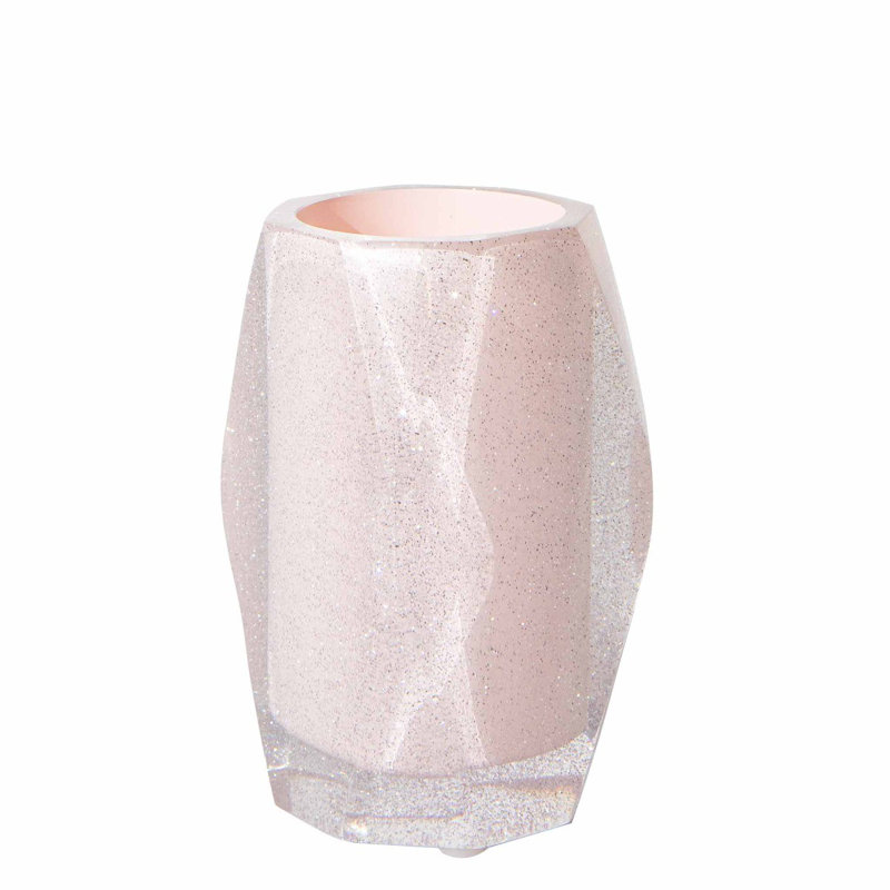 Gobelet de bain à facettes Sparkles Home | Meuble-lavabo en résine avec finition brillante en forme de diamant, Rose