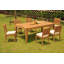 10 Seats 11 Pcs Grade-A Teak Wood Dining Set: 122" Caranas Double Extension Rectangle Table And 10 Arbor Stacking Armless Chairs #11AB2900-1664864467