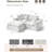 79" Loveseat L Shaped Sofa,Cloud Boneless Couches with Ottoman for Living Room,Modern Modular Sectional Sofa,Oversized, White-1060904960