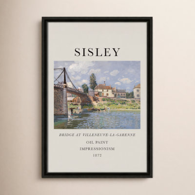 Old Masters Collection " The Bridge At Villeneuve " by Alfred Sisley