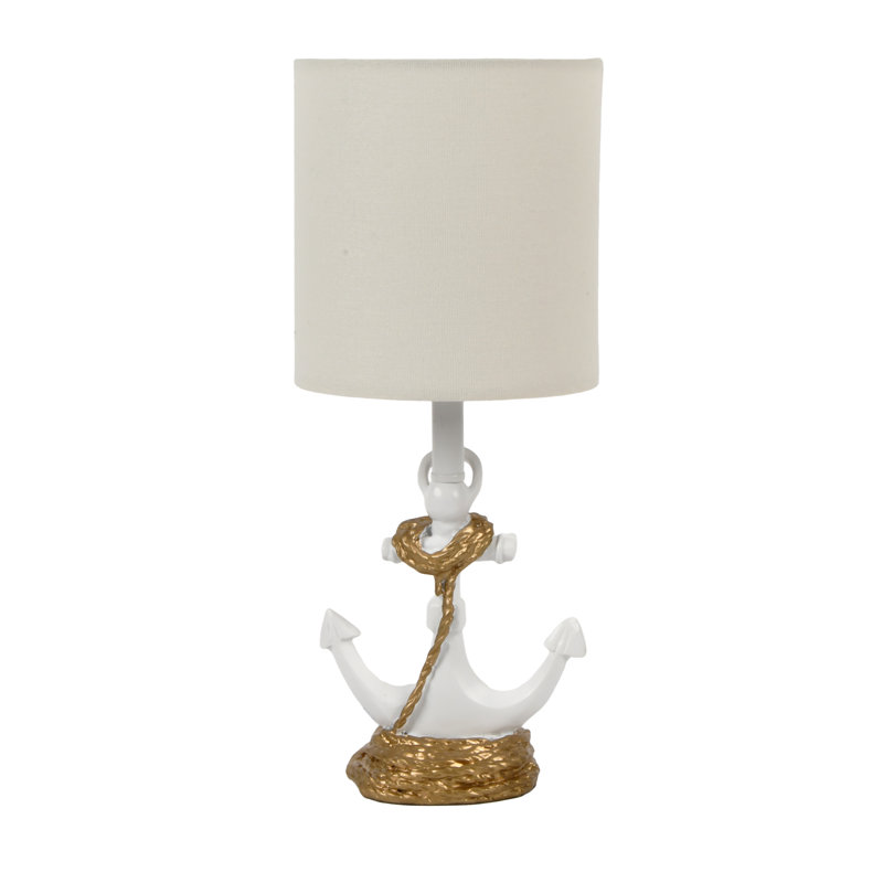 Lampe d'appoint Saylor, 16 po x 8 po, blanc, Blanc, Blanc / Doré