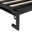 Grand lit escamotable avec armoires de rangement, noir