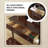 39.37"American-style solid wood brown dressing table with mirror