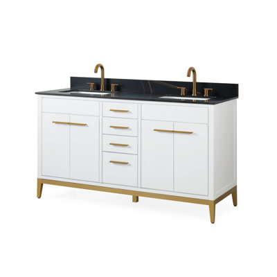 Ensemble de meuble-lavabo double l 60 po x P 22 po x H 35 po